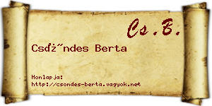 Csöndes Berta névjegykártya